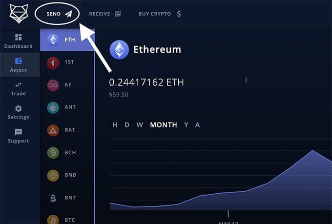 no topo da página do ShapeShift, você encontrará